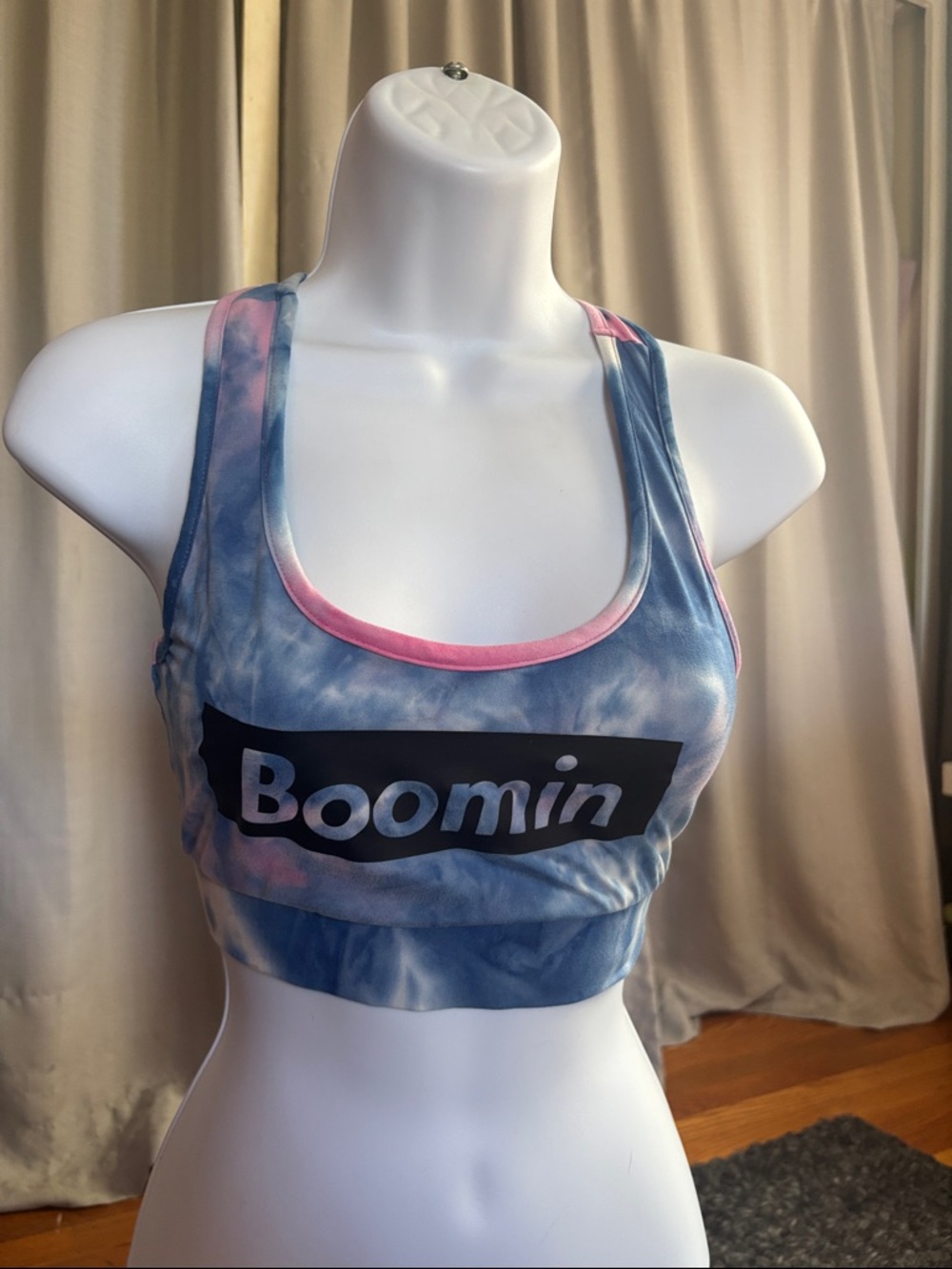 Women’s Tie-Dye Sports Bra - Blue & Pink
